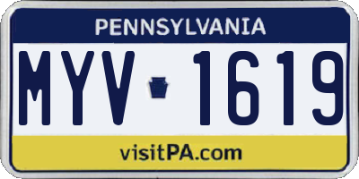 PA license plate MYV1619