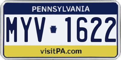 PA license plate MYV1622