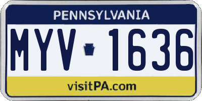 PA license plate MYV1636