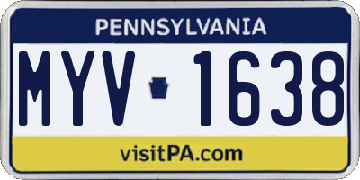 PA license plate MYV1638