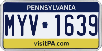 PA license plate MYV1639