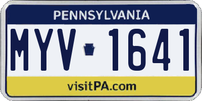 PA license plate MYV1641