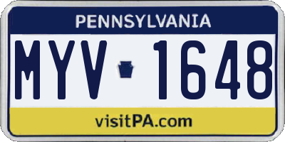 PA license plate MYV1648