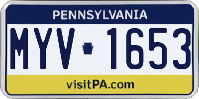 PA license plate MYV1653