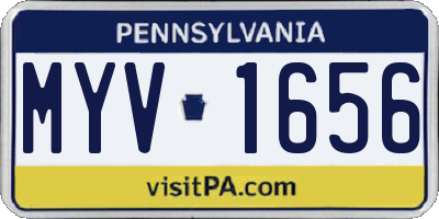 PA license plate MYV1656