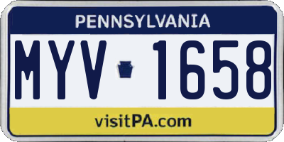 PA license plate MYV1658