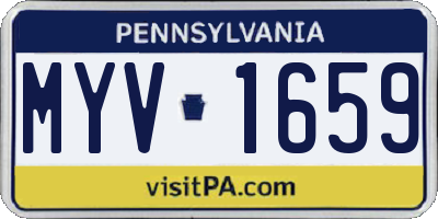 PA license plate MYV1659