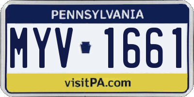 PA license plate MYV1661