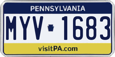 PA license plate MYV1683
