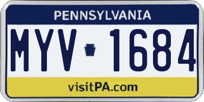 PA license plate MYV1684