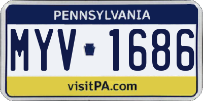 PA license plate MYV1686