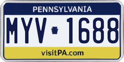 PA license plate MYV1688