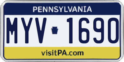 PA license plate MYV1690
