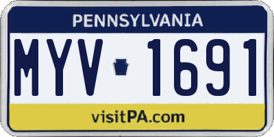 PA license plate MYV1691