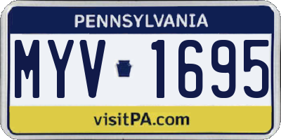 PA license plate MYV1695