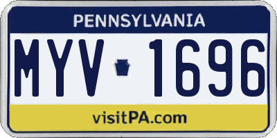 PA license plate MYV1696