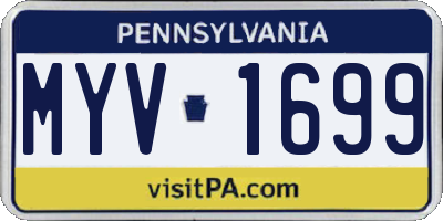 PA license plate MYV1699