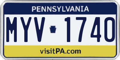 PA license plate MYV1740