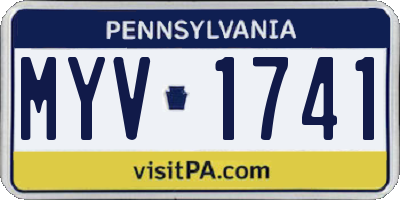 PA license plate MYV1741