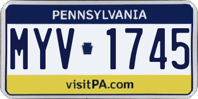 PA license plate MYV1745