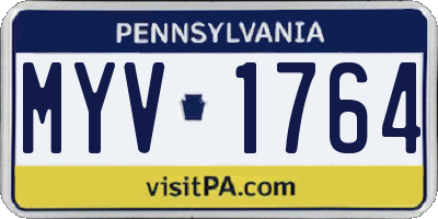 PA license plate MYV1764