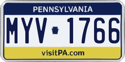 PA license plate MYV1766
