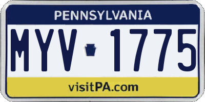 PA license plate MYV1775
