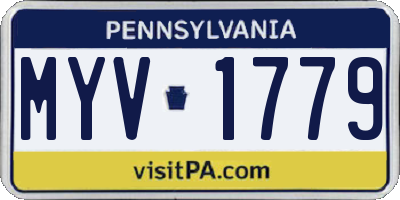 PA license plate MYV1779