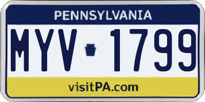 PA license plate MYV1799