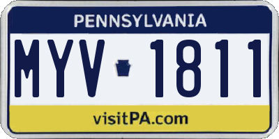 PA license plate MYV1811