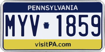 PA license plate MYV1859