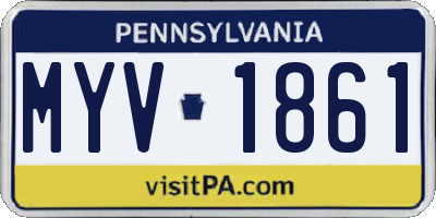 PA license plate MYV1861