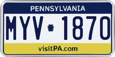 PA license plate MYV1870