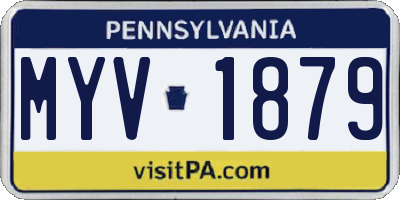 PA license plate MYV1879