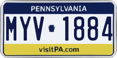 PA license plate MYV1884