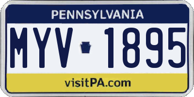 PA license plate MYV1895