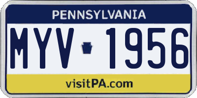 PA license plate MYV1956