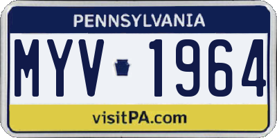 PA license plate MYV1964