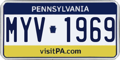 PA license plate MYV1969