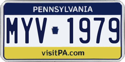 PA license plate MYV1979