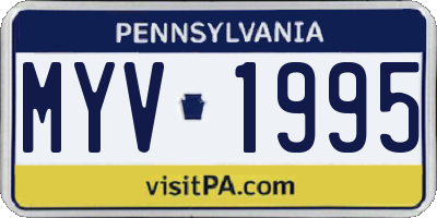 PA license plate MYV1995