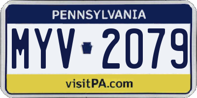 PA license plate MYV2079