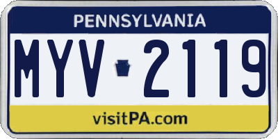 PA license plate MYV2119