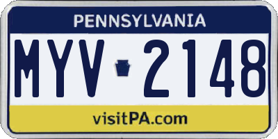 PA license plate MYV2148