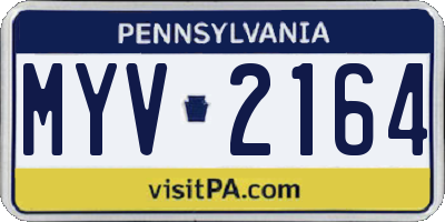 PA license plate MYV2164