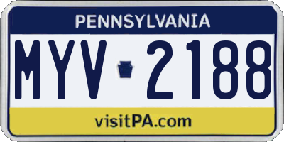 PA license plate MYV2188