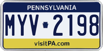 PA license plate MYV2198