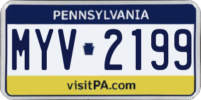 PA license plate MYV2199
