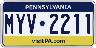 PA license plate MYV2211
