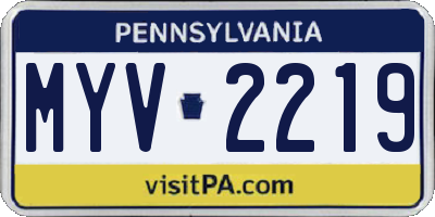 PA license plate MYV2219